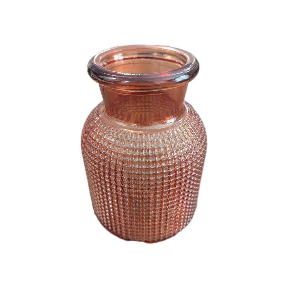 Designer Pink Aeg Lulu Glass Honeycomb Vase MCM